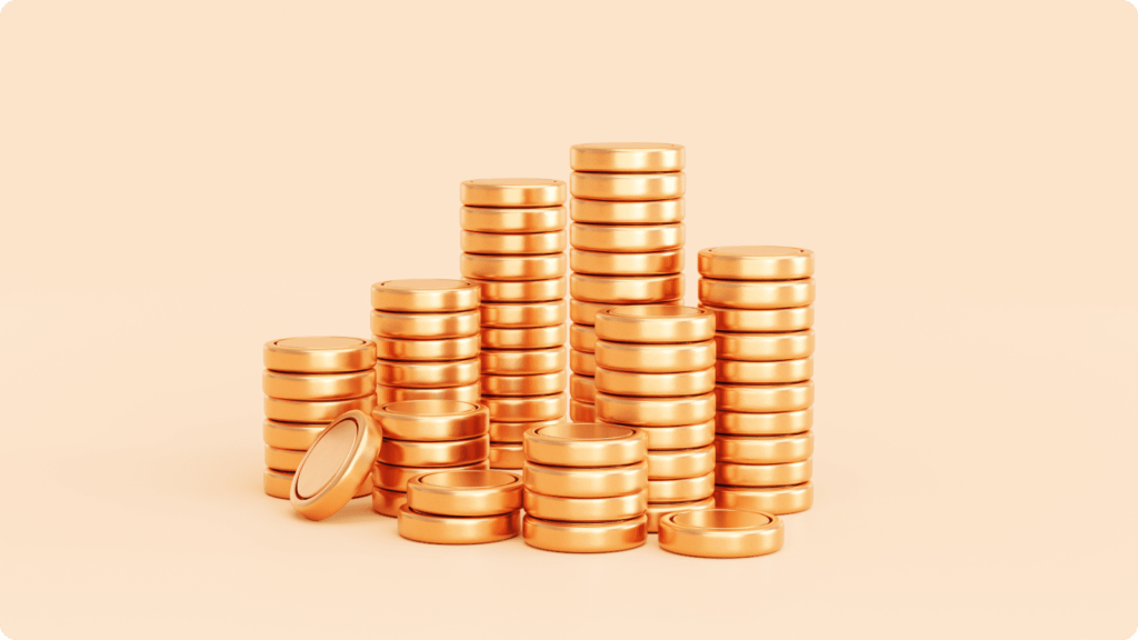 stacked golden coins